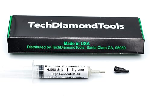 Miniatura 86 de TechDiamondTools - Pasta de pulido compuesto de diamante, grano de 5,000, 2-3 micrones para mármol, vidrio, metal, joyería, resina, plata, cromo