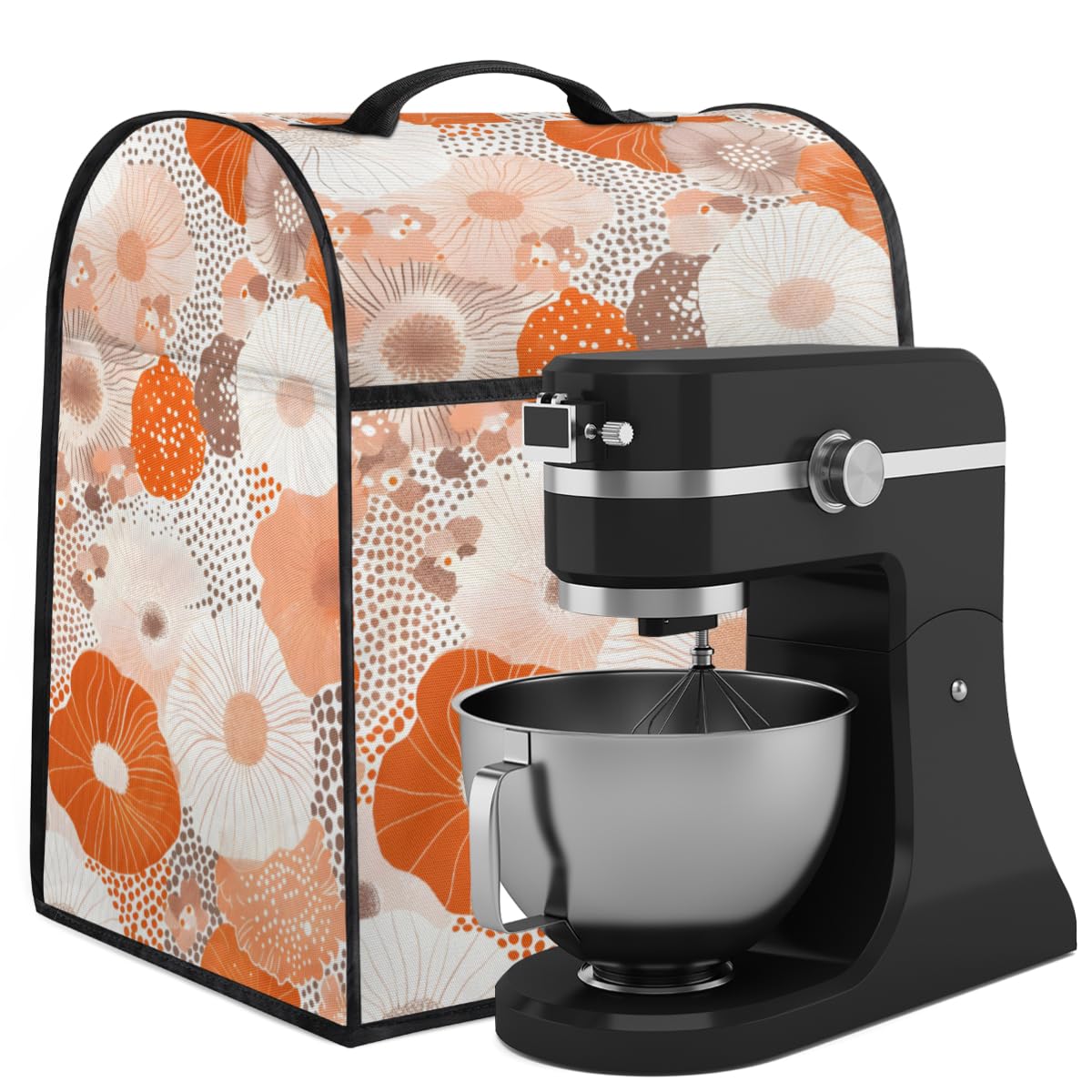 Coffee Maker Cover Poppy Floral Kitchen Appliance Covers Small Appliance Covers Blender Cover Juicer Cover Dust Covers for Kitchen Appliances with Top Handle and Pockets,Washable,B880