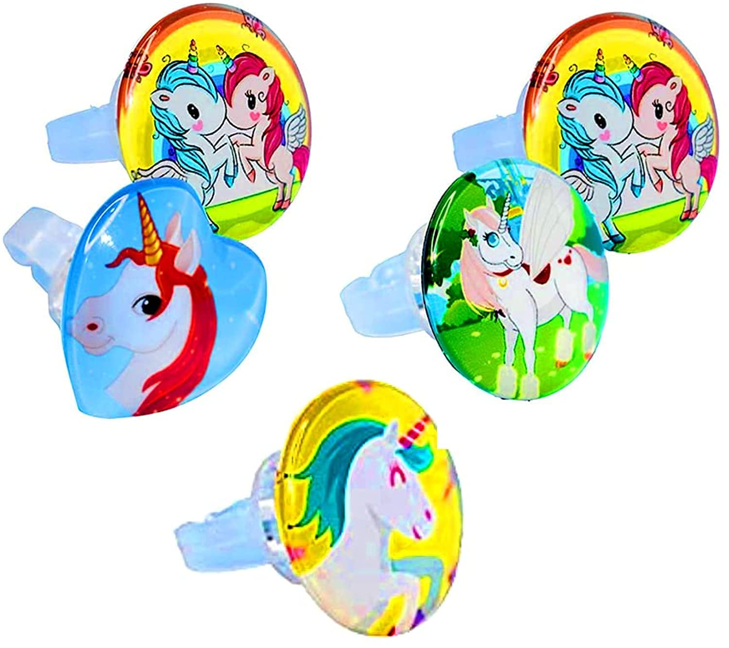 Prezzie Villa® Pack of 4 Girls Kids Unicorn Cartoon Pretend Play Toy with light Fancy Finger Rings for Birthday Gifting Suitable for Age 2-10 yrs. (B09F64M7WB) Amazon Price History, Amazon Price Tracker