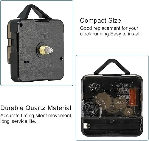 Miniatura 4 de PATIKIL Mecanismo de reloj de repuesto, 2 juegos de mecanismo de reloj de cuarzo funciona con pilas, reloj de pared de aluminio, manecillas y motor