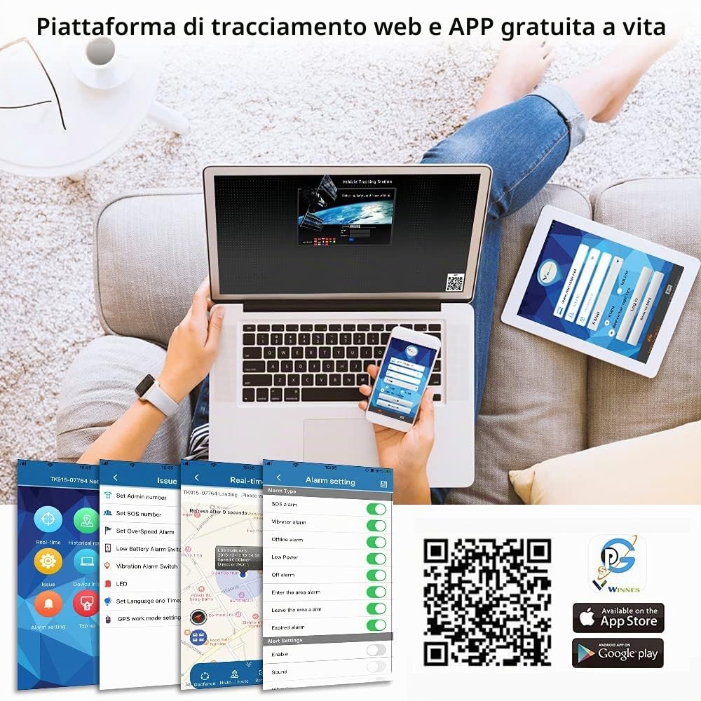 Localizzatore GPS per Auto con Magnete Potente, Monitoraggio in Tempo Reale Satellitare, Antifurto GPS Tracker per Auto, Moto, Camion, Impermeabile Geo-Fence Allarme, APP Gratuita TK915
