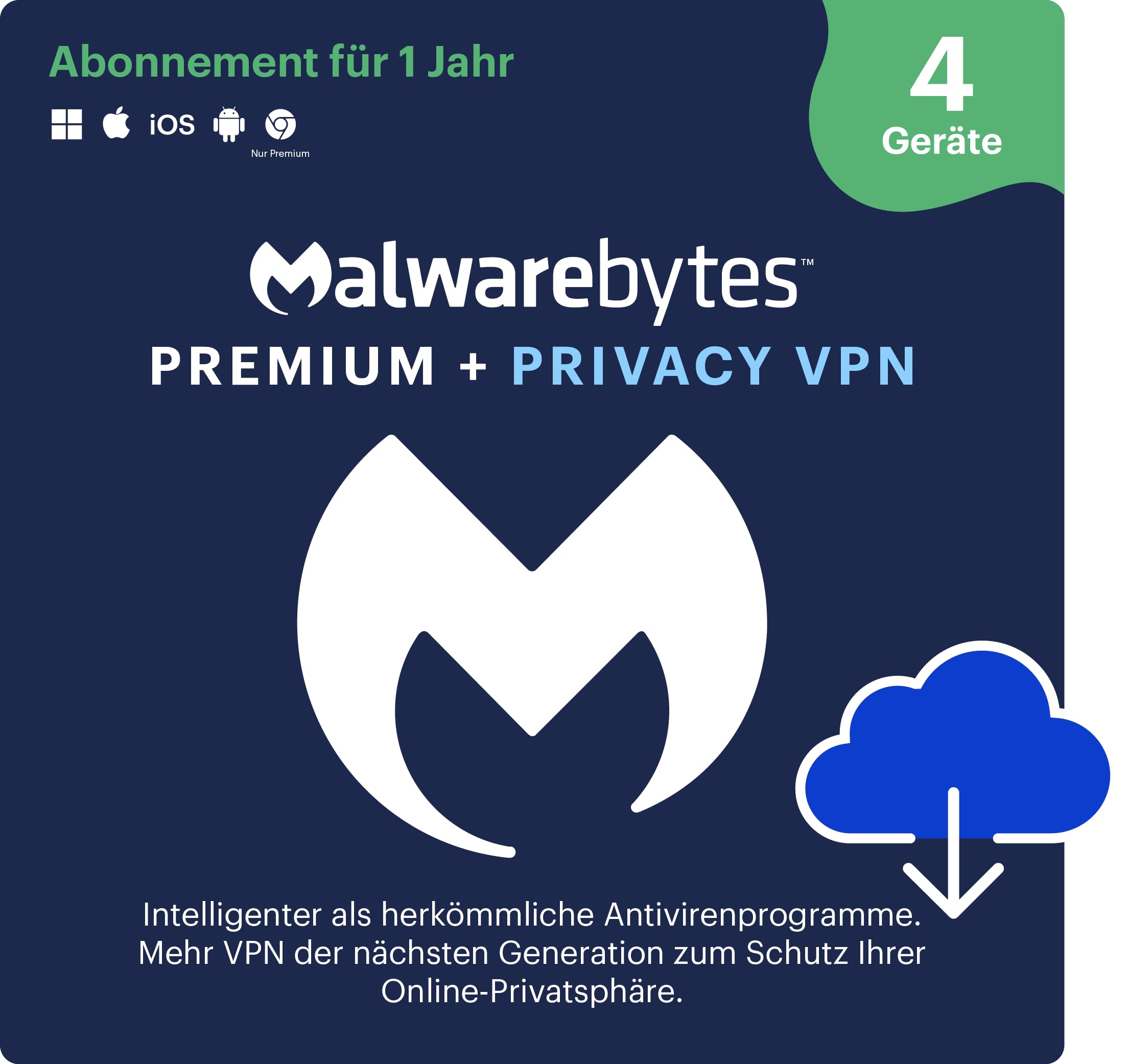 Malwarebytes | Windows/Mac/iOS/Android/Chrome | Premium + Privacy VPN | 4 Gerät | 12 Monate | Aktivierungscode per Email