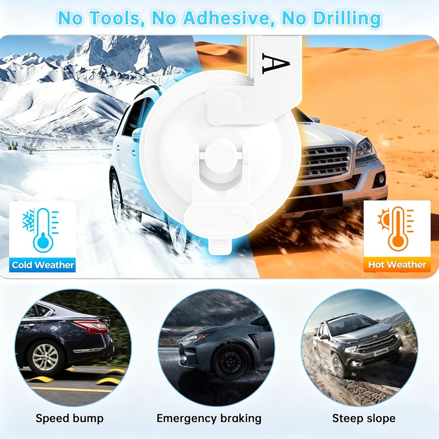 Vacuum Suction Cup Mount Compatible with Starlink Mini, 4 Heavy-Duty Rotatable Suction Cups Window Mount, No Drill Tool-Free Installation Car RV Boat Window Holder, White