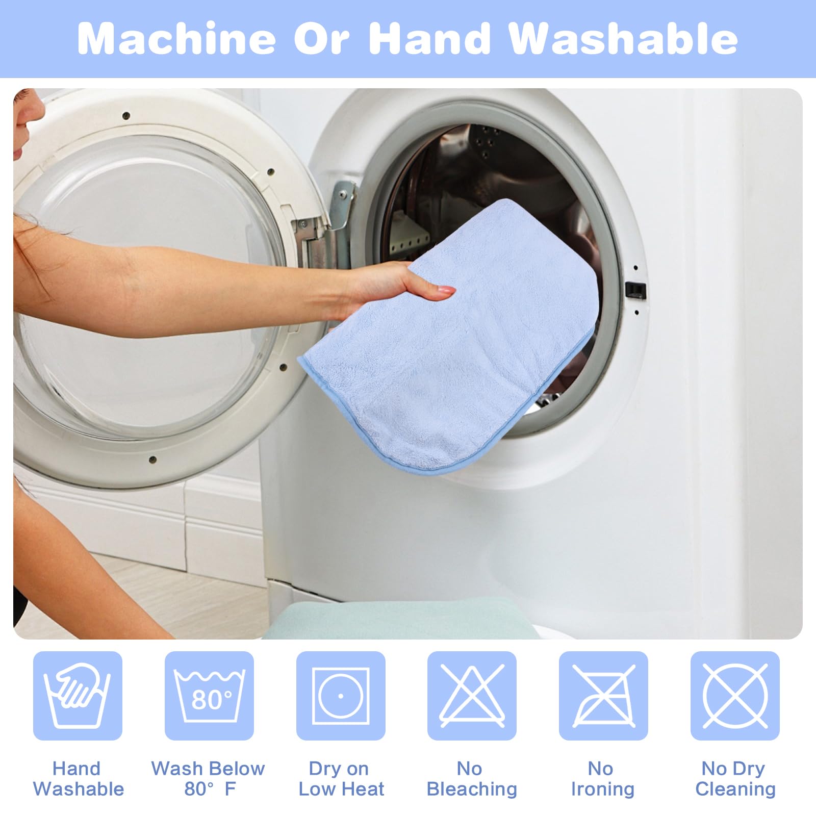 Fnaobai Pet Bathrobe for Dog Cat Absorbently Quick Drying Coat Cute Dogs Bath Towel Hooded Robe Adjustable Collar & Belly Strap for Pool Beach (Blue - Image 4