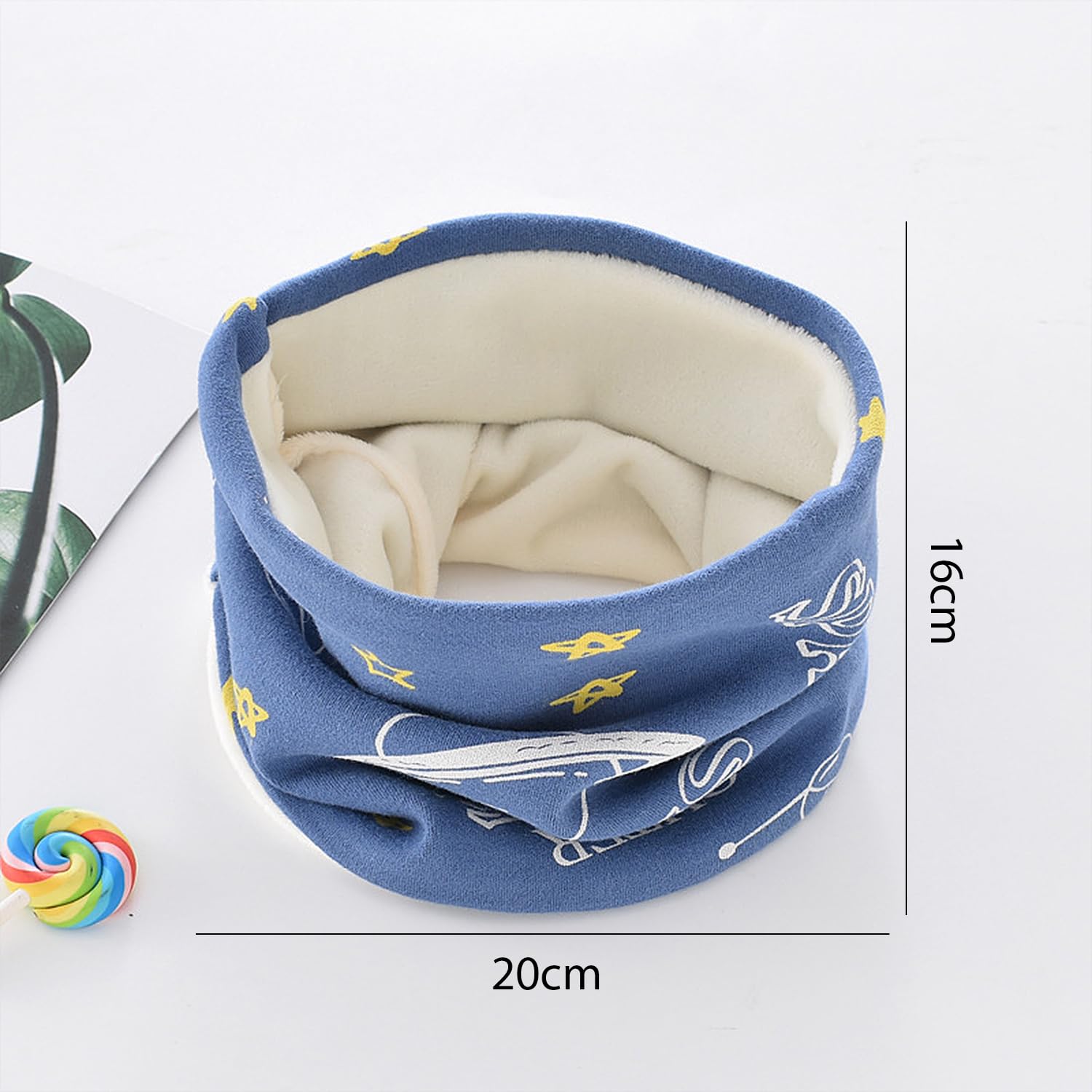 2 pañuelos para el cuello para niños, bufanda de forro polar, cuello térmico, bufanda para niños, bufanda cálida y resistente al viento, pañuelo de cuello de invierno, azul, 20 * 16 cm