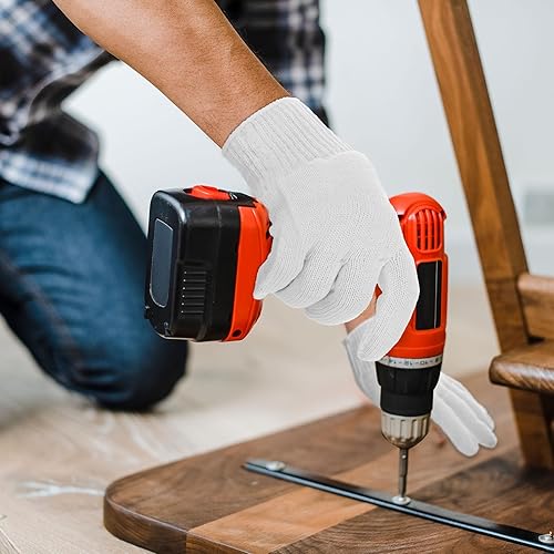 Miniatura 6 de Sintuff 100 pares de guantes de algodón para barbacoa de punto de poliéster guantes de seguridad para cocinar, asar a la parrilla