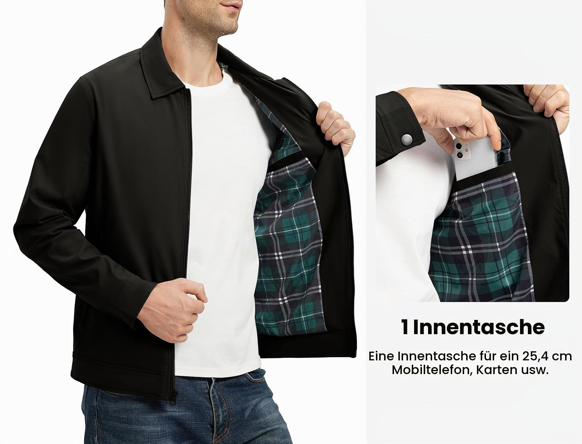 Rdruko Bomberjacke Herren Übergangsjacke Leichte Sommerjacke Blouson Jacke Sommer Frühling Herbst Windbreaker