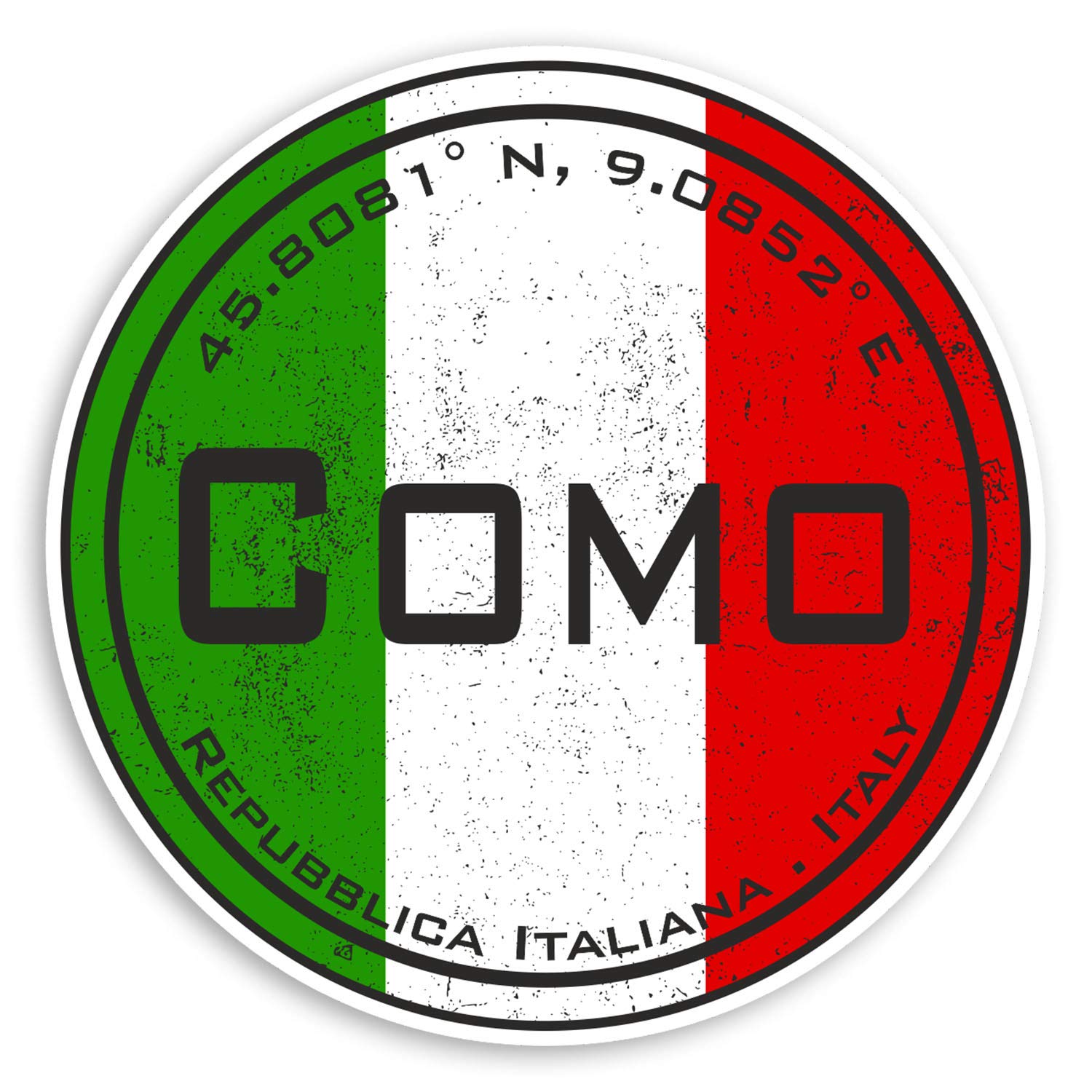2 x 10cm Como Italy Vinyl Stickers - Italian Flag Travel Sticker Luggage #20584 (10cm Wide)