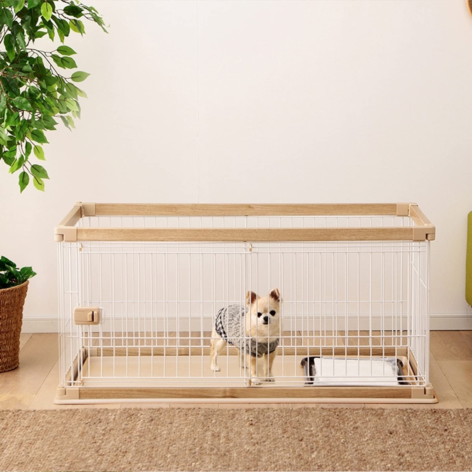 Small Animal Playpen Portable Folding Pet Cage With Divider Panel