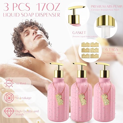 Miniatura 3 de Juego de baño de 32 piezas con cortina de ducha y alfombras, accesorios de baño rosados, juego de cortina de ducha, juego de alfombras de baño con