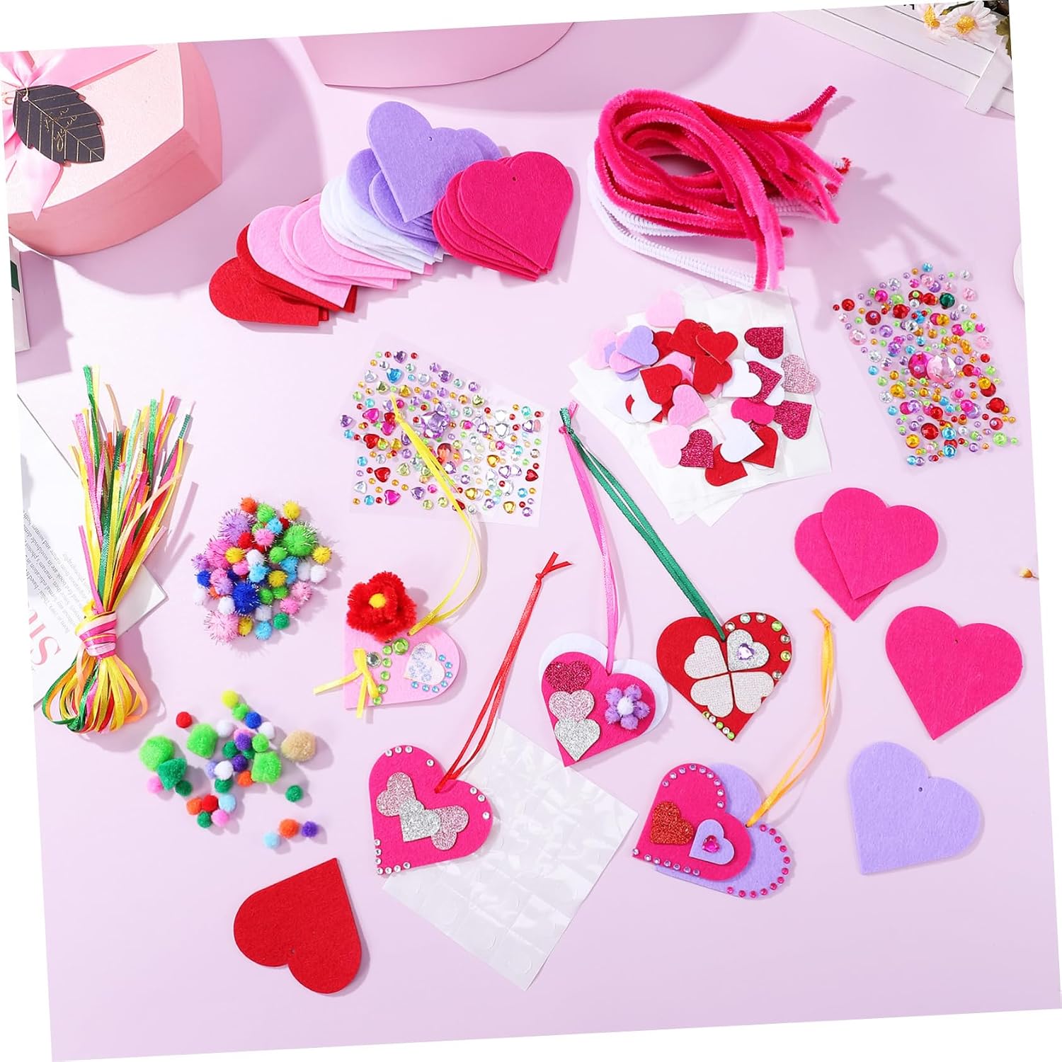 1 Set Valentines Day Stickers Foam Heart Stickers for Crafting DIY Heart Shaped Tags for Scrapbooking Creative and Safe Eva Material for Arts Crafts