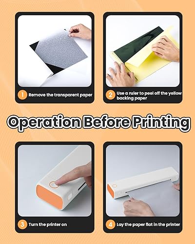 Miniatura 6 de Phomemo M08F - Impresora inalámbrica de plantillas de transferencia de tatuajes, máquina copiadora térmica de transferencia de tatuajes con 10