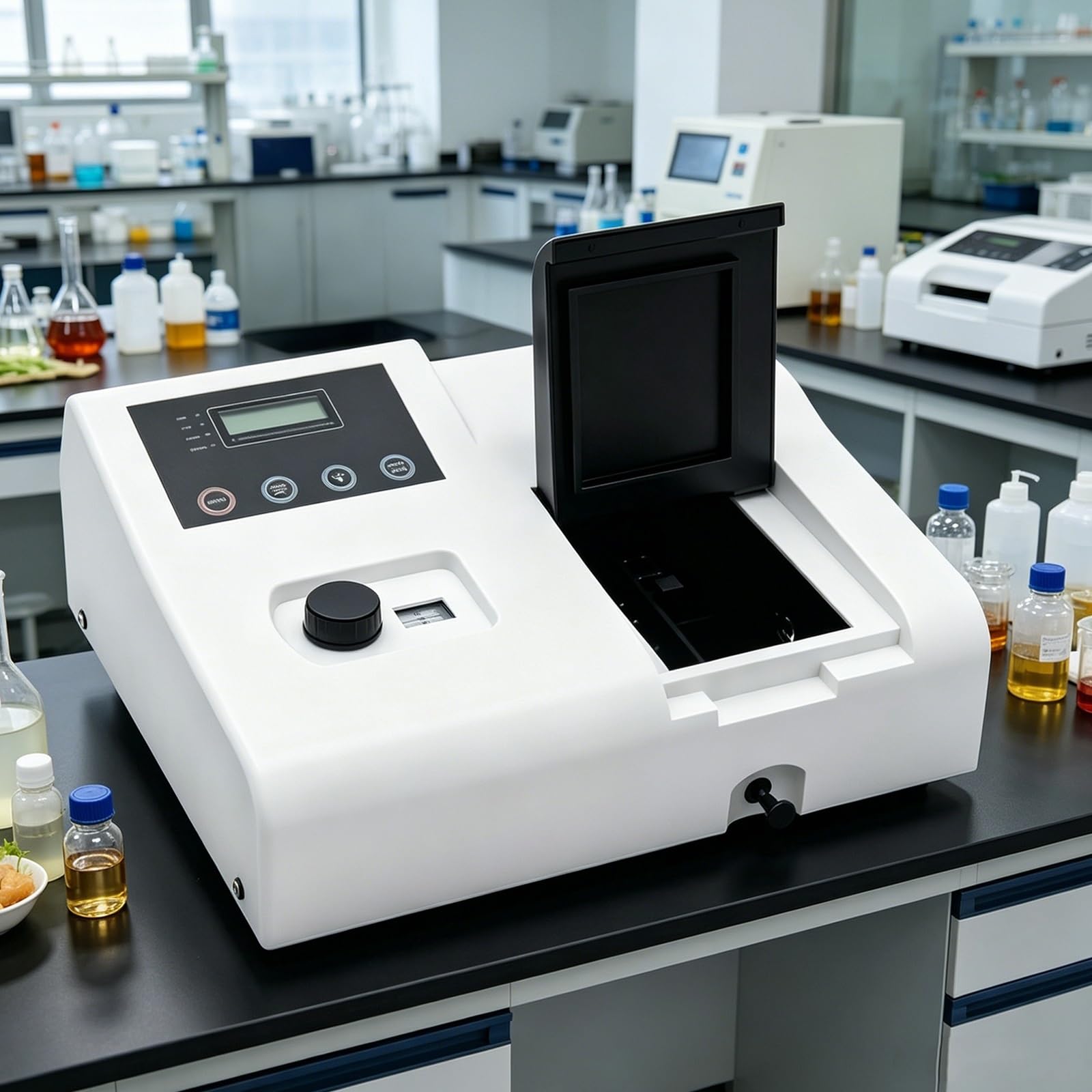 Espectrofotómetro visible, rango de longitud de onda 320-1020nm, precisión de transmitancia ±1% T, con pantalla LCD retroiluminada, for enseñanza y experimentos