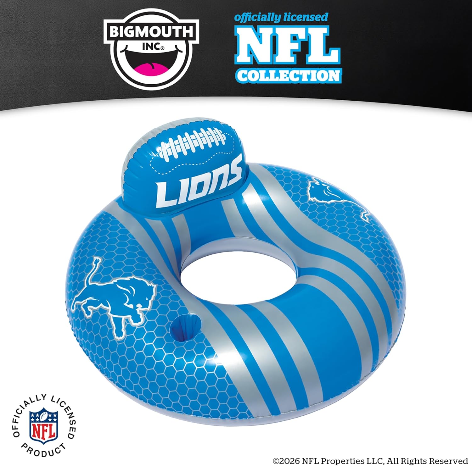 BigMouth 36” Inflatable Pool Floats Officially Licensed NFL Fan Gear Merchandise Inner Tube for Adults and Teens