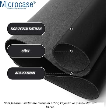 Microcase Deri Mouse Pad Laptop Bilgisayar Geniş Masa Matı 80x40 AL3023 (Pudra Pembe)