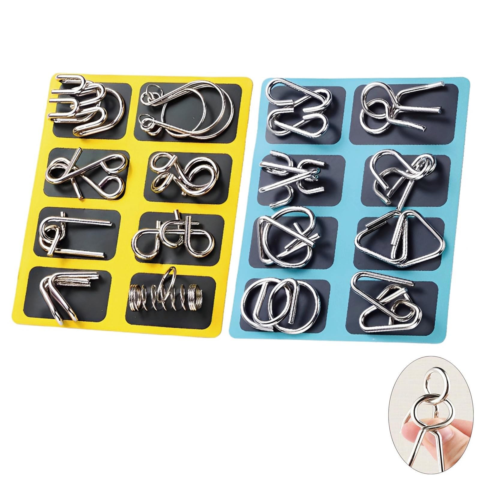 16 Pieces Metal Puzzles For Adults, Mini Metal Puzzles, Iq Metals Puzzle, Metals Puzzle Set, Suitable for Party Favor Kids Adults Challenge