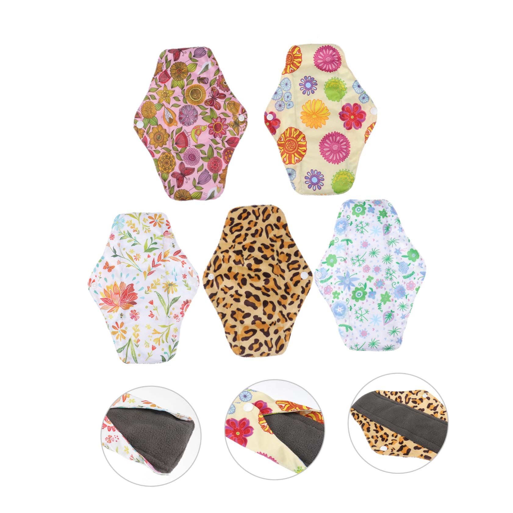 MAGICLULU 10 Piezas compresas menstruales reutilizables almohadillas de tela de carbón de bambú compresas menstruales de tela as de cuecas es toalla sanitaria lavable