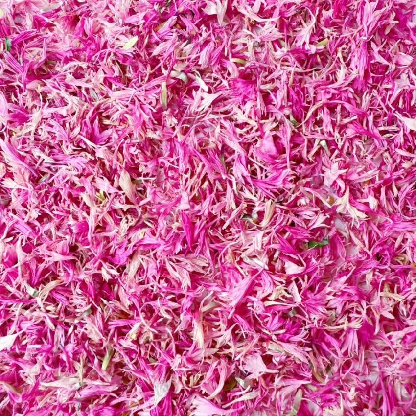 Pink Cornflower Petals, 100% Natural Centaurea Cyanus, 10g/ 0.35oz Dried Flower Petals for Tea Blends, Bath Salts, Wedding Confetti, Crafts
