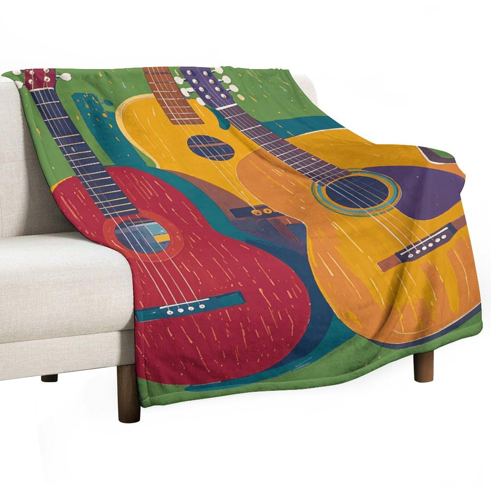 Couverture guitare douce et plaid flanelle ultra léger pour voyage