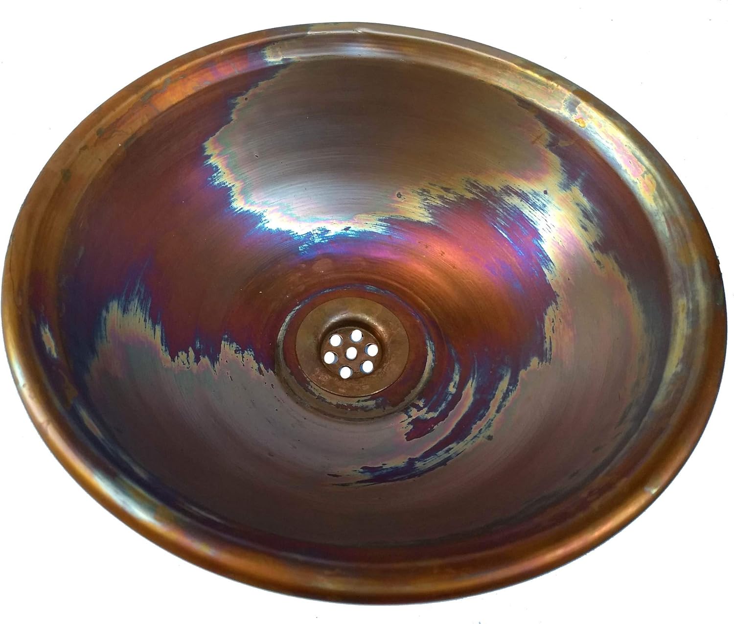Satin Rainbow Copper Bathroom Vanity Sink