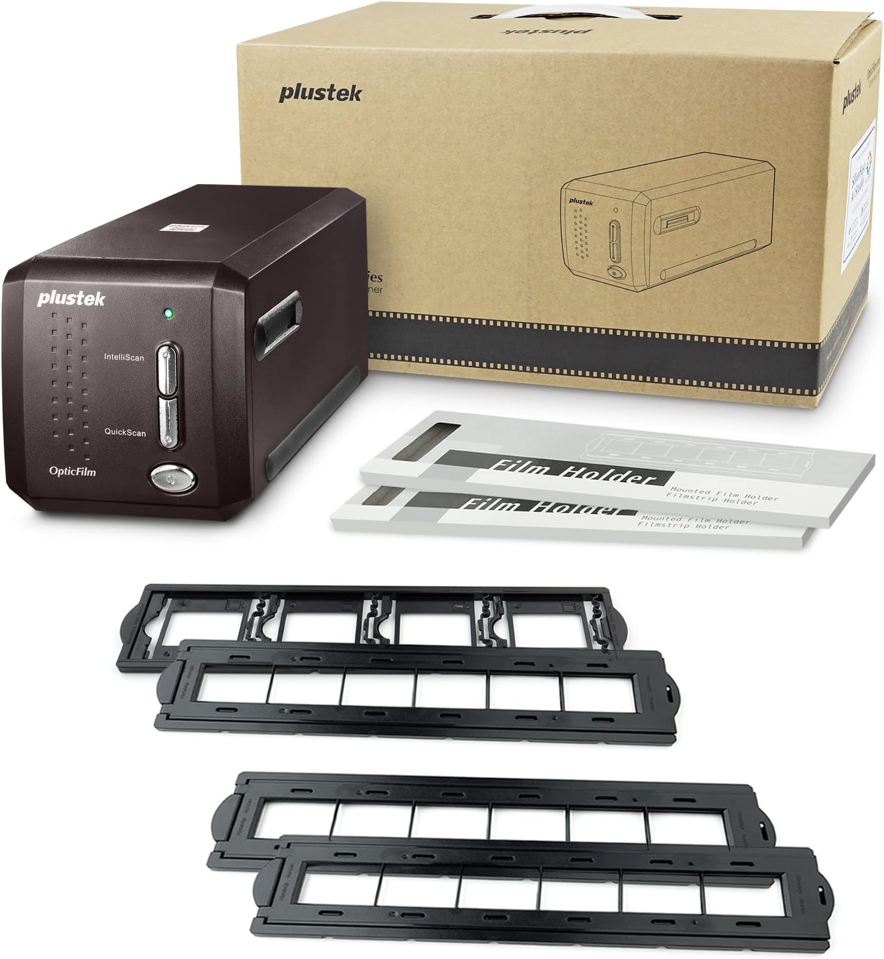 Plustek OpticFilm 8300i Ai Film & Slide Scanner Converter + 35mm Negative Film Holders kit