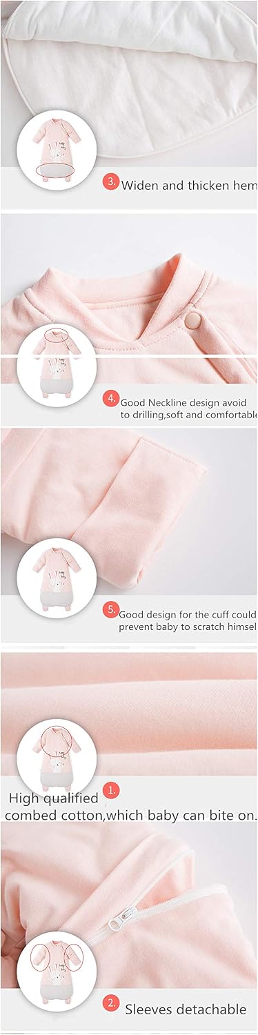 Baby Sleeping Bag Double Layer Cotton Wearable Blanket Spring Autumn