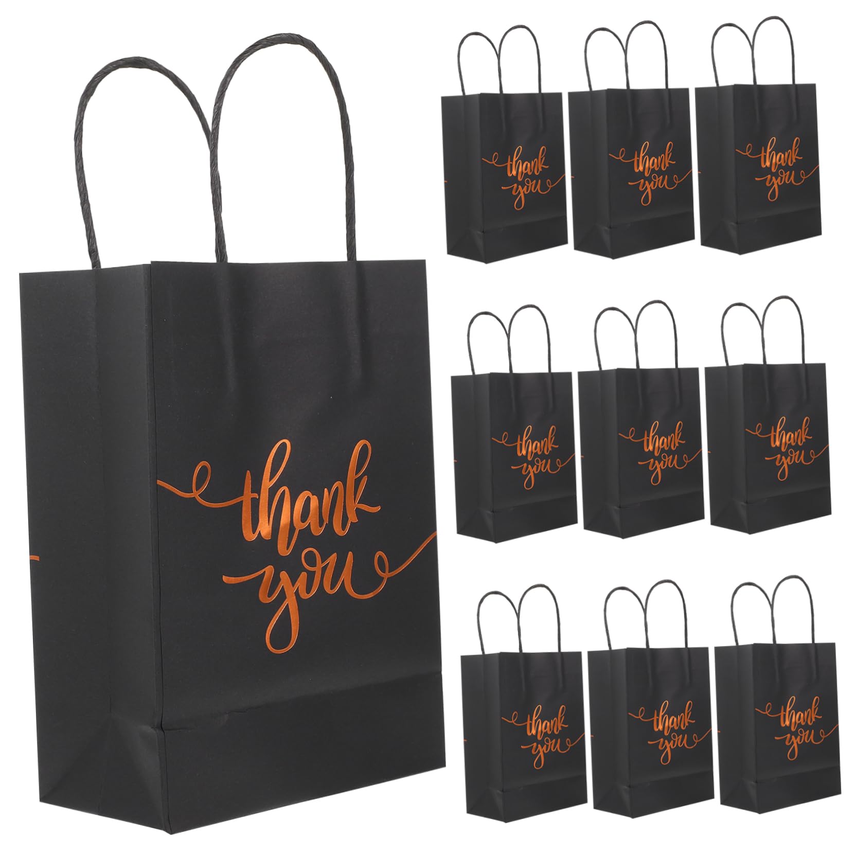 Uonlytech 4 Ensembles Sac En Papier Kraft Noir Sacs De Butin Pour L'anniversaire Des Enfants Papier Noir 25 Pièces * 4