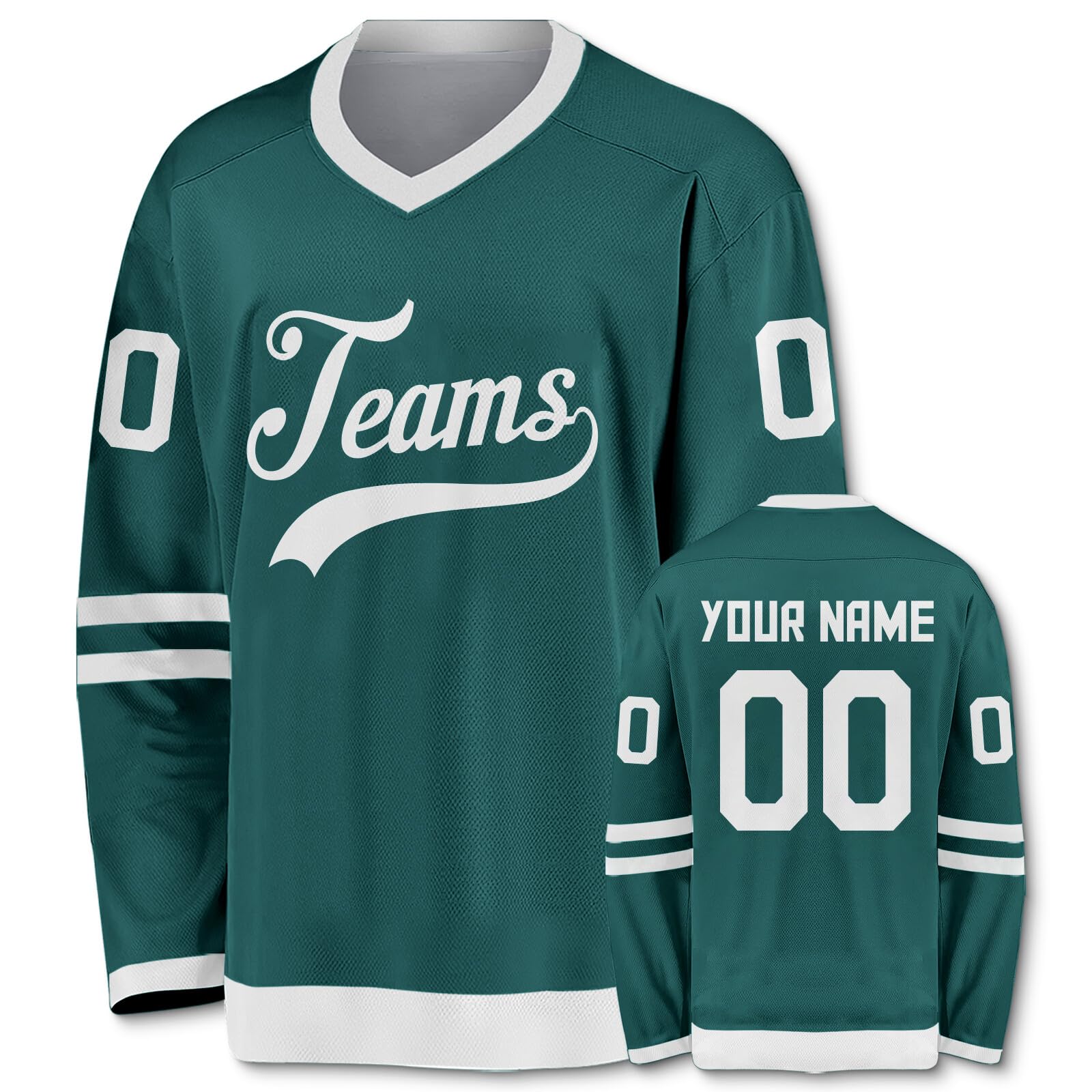Custom Ice Hockey Jersey Hip Hop Personalized Printed Long Sleeves Hockey Jersey Custom Gift for Men Women Youth Kid