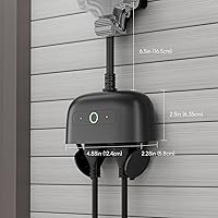 Vista 7 de GHome Smart - Enchufe inteligente para exteriores, enchufe Wi-Fi inteligente para el hogar con 2 tomas, resistencia a la intemperie IP64, compatible