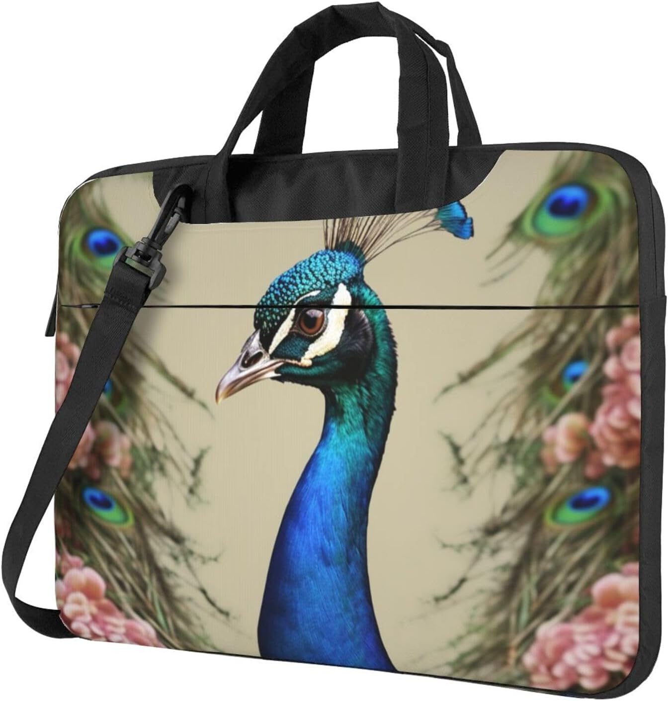peacock Laptop Shoulder Bag Portable Laptop Bag Laptop Case Crossbody Briefcase w/Strap Handle