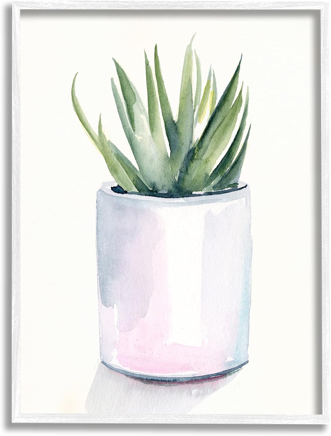 Stupell Industries Indoor Cactus Potted Succulent Soft Watercolor Plant