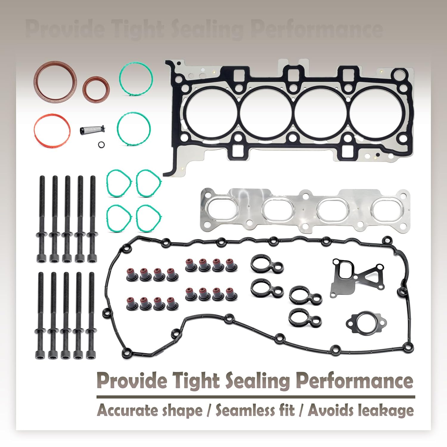 HGB1171 Head Gasket Set Compatible with Jeep Cherokee Renegade 2.4L 2015 2016, Replacement for Chrysler 200 for Dodge Dart for Fiat 500X for Ram ProMaster City 2.4 Cylinder Gaskets HS55384