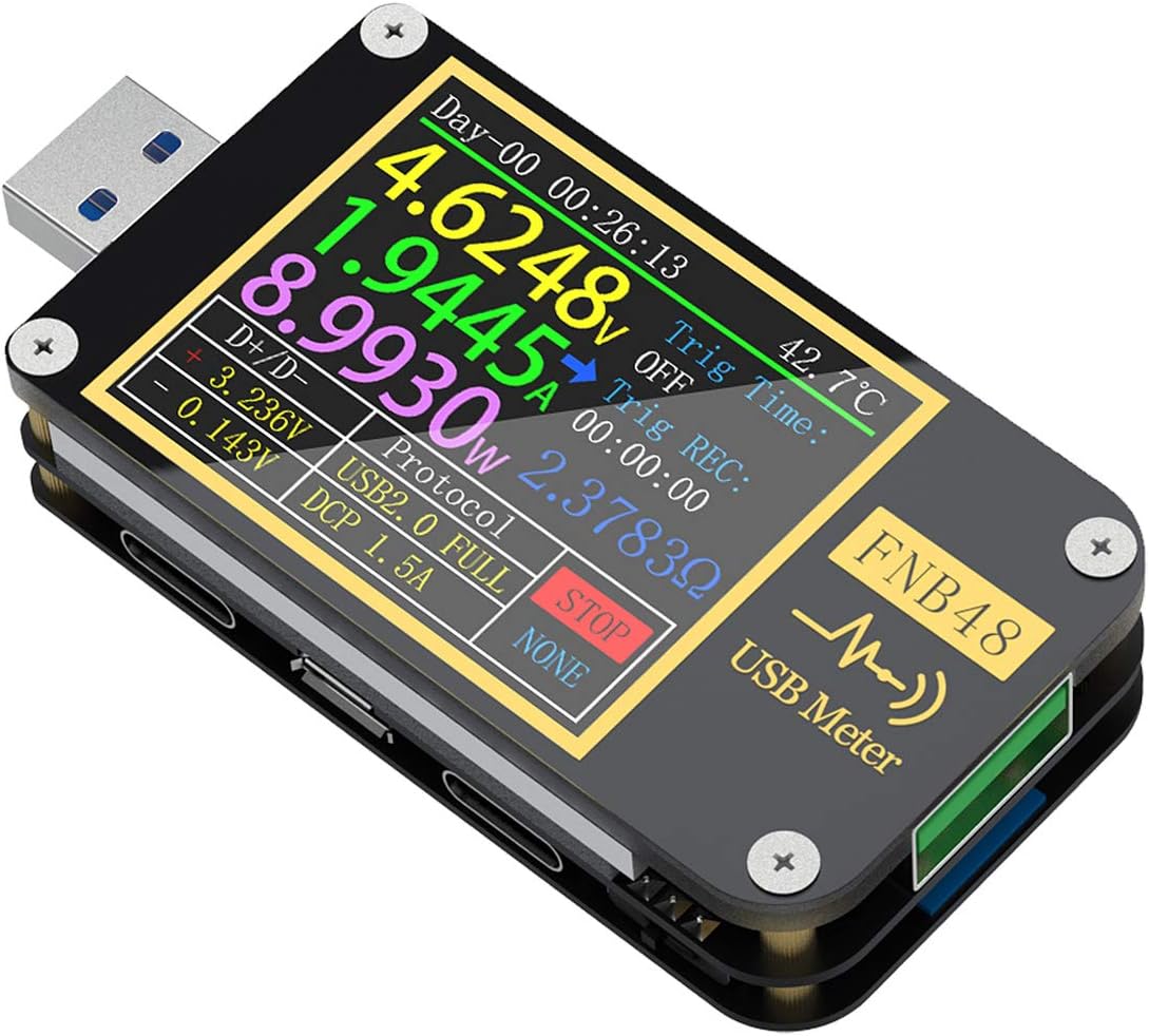 FNIRSI-FNB58 USB テスター 電圧計 電流計 TYPE-C 急速充電検出 トリガー容量測定 リップル測定 FNB48PDトリガー電圧 計アンペアメーターストリングEN電圧計USBテスタ電話クイックリチャージテスタープロトコル容量テスト(Wi