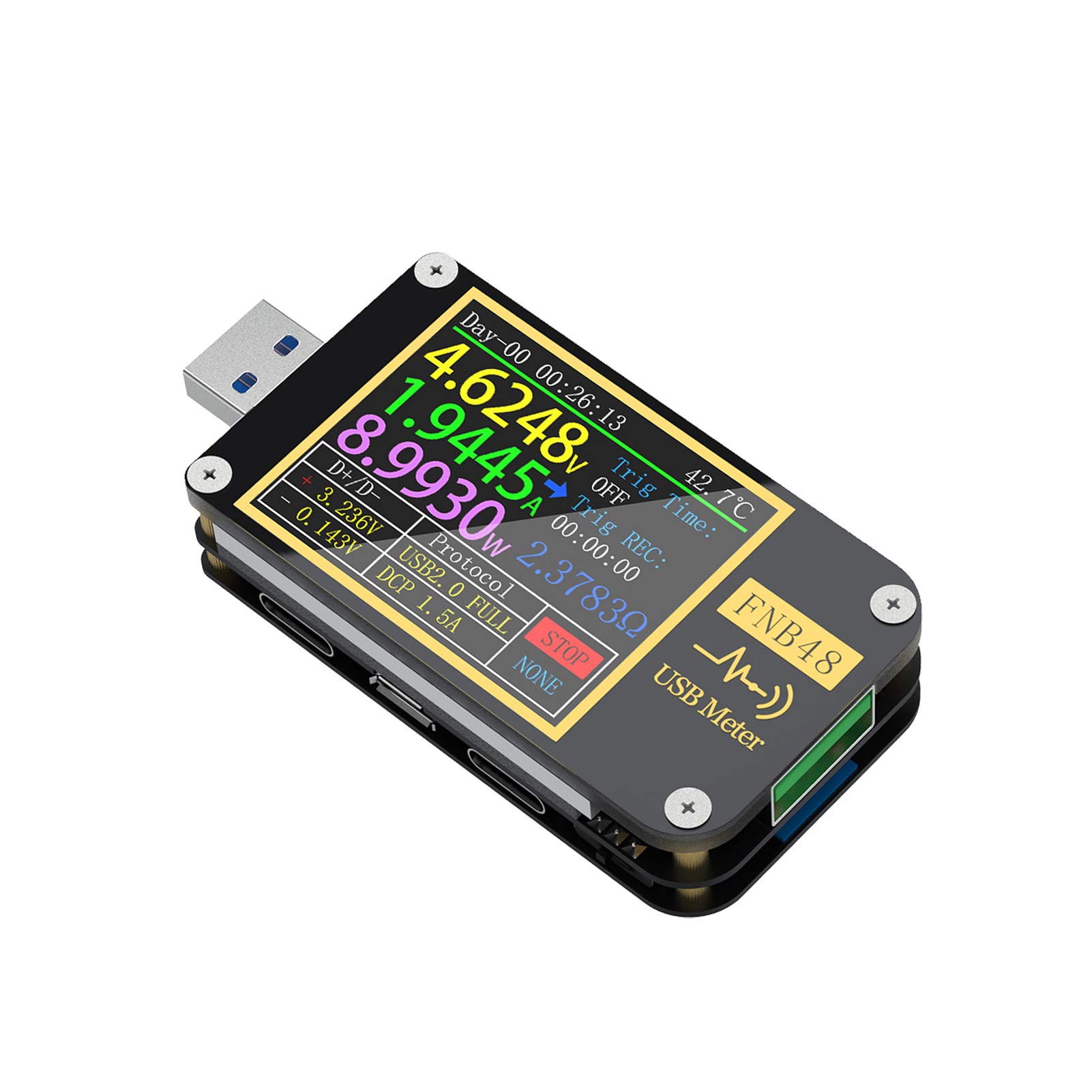 Comprobador de baterias, FNB48 PD TRIGGTER VOLTMETER AMPEREMETER SRIROOM EN VOLTÍMER USB TESTER TELÉFONO TECLO DE RECARGO RÁPIDO PROTECTO DE CAPACIDAD PRUEBA(With Bluetooth)