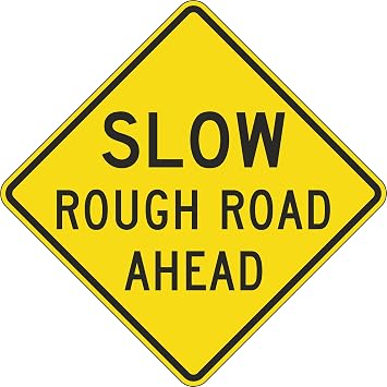 Slow Rough Road Ahead Sign Traffic Signs Yield Signs Slow Down Road Signs Metal Tin Sign 12X12 in