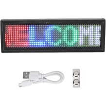 Eujgoov Color LED Name Badge 12x48 Pixels APP Control Programmable Reusable Name Sign Price Tag for Restaurant Store Hotel Office