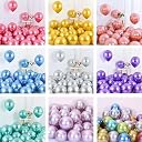 Juzfun Chrome Balloon for Birthday Decoration Kit Metallic Pink 20 pcs Latex Glossy Finish Party Balloons for Wedding, Anniversary Celebration 10 Inch Helium & Air Supported gallery image