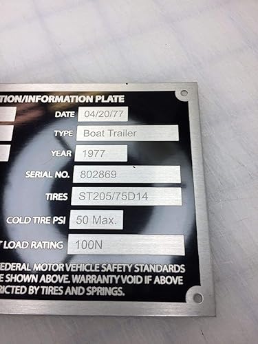 Miniatura 5 de Placa VIN # grabada personalizada Dorsey Fruehauf Great Dane se adapta a Hyundai Kaufman Load Rite