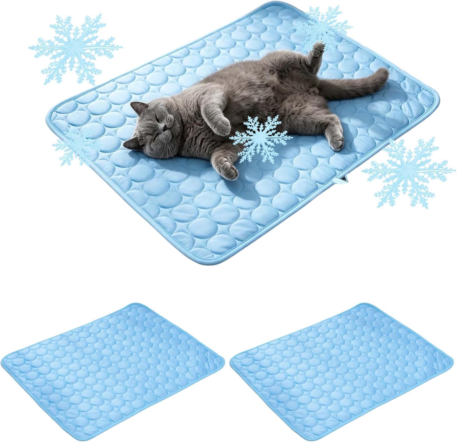 Cooling Mat for Dogs & Cats, Self-Cooling Gel Pad, Foldable, Portable, Easy to Clean, Durable Leakproof Pet Cool Mat Bed Mattress for Extra Large Dogs Cats Puppy in Hot Summer Large (75x120cm)