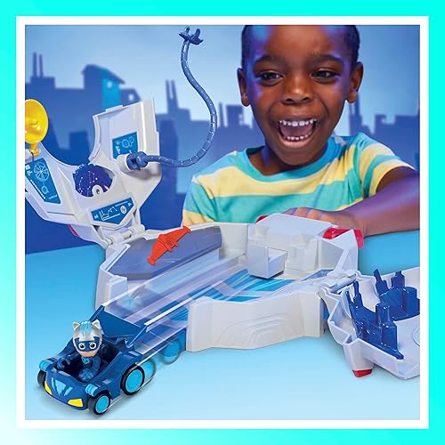 Miniatura 3 de PJ Masks Power Heroes PJ Power Q Playset, set de cuartel general con coche y figura, juguetes de superhéroe para niños y niñas de 3 años en adelante