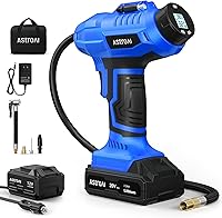 AstroAI C2 Cordless Tire Inflator 160PSI: 20V Battery Powered Portable Air Compressor w/ 12V Adapter, Auto Shut-Off for Cars, Motorcycles, Bikes