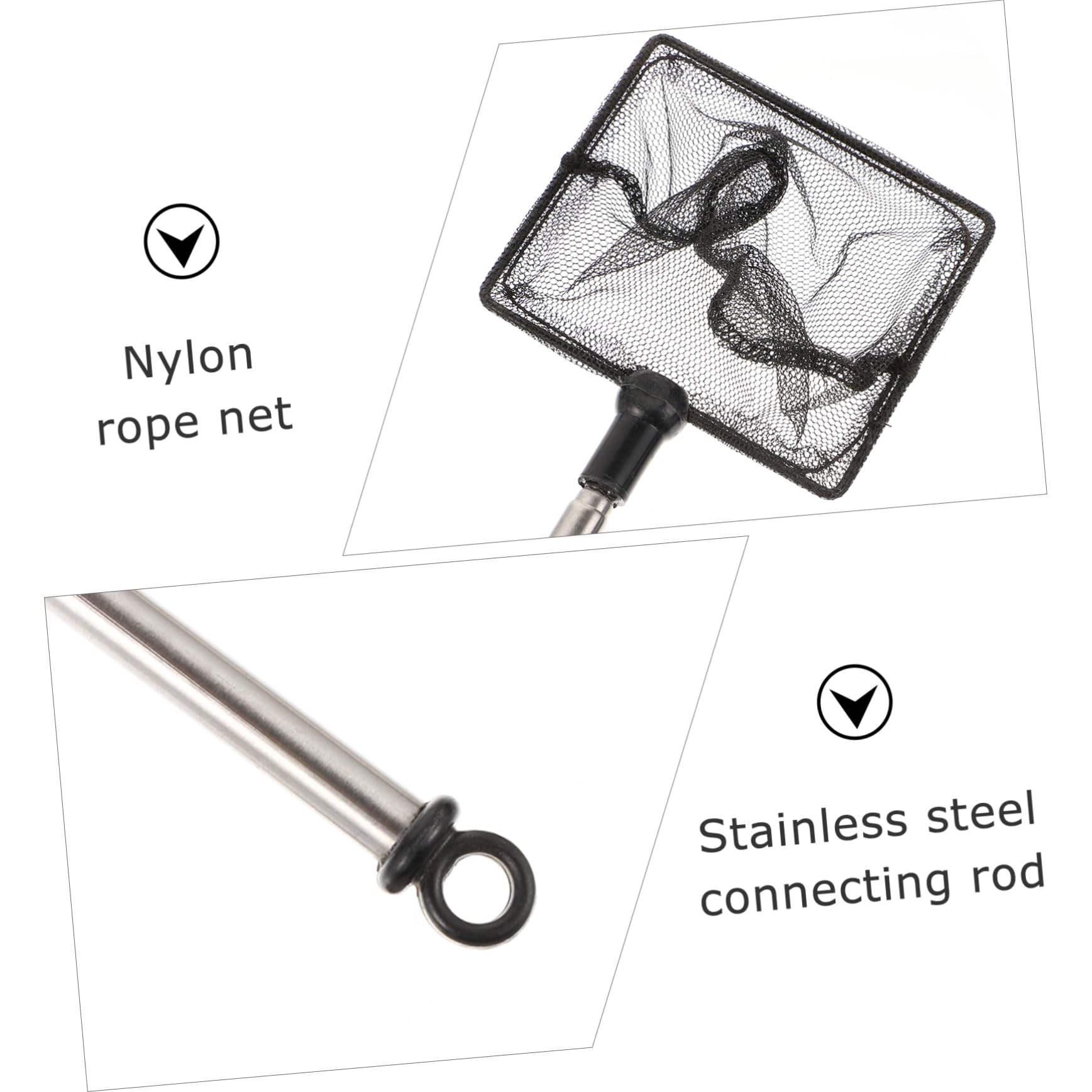 TOYANDONA Versenkungs Netz Angelkescher Fisch Fangnetz für Laubrechen Luft Angler ausrüstung Fishing Tackle Angeln einziehbarer Kescher teleskopierbares Keschernetz Legierung Black