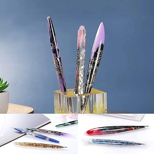 Miniatura 4 de Juego de moldes de resina, 3 moldes de bolígrafo de estilo y 4 moldes de silicona para manualidades