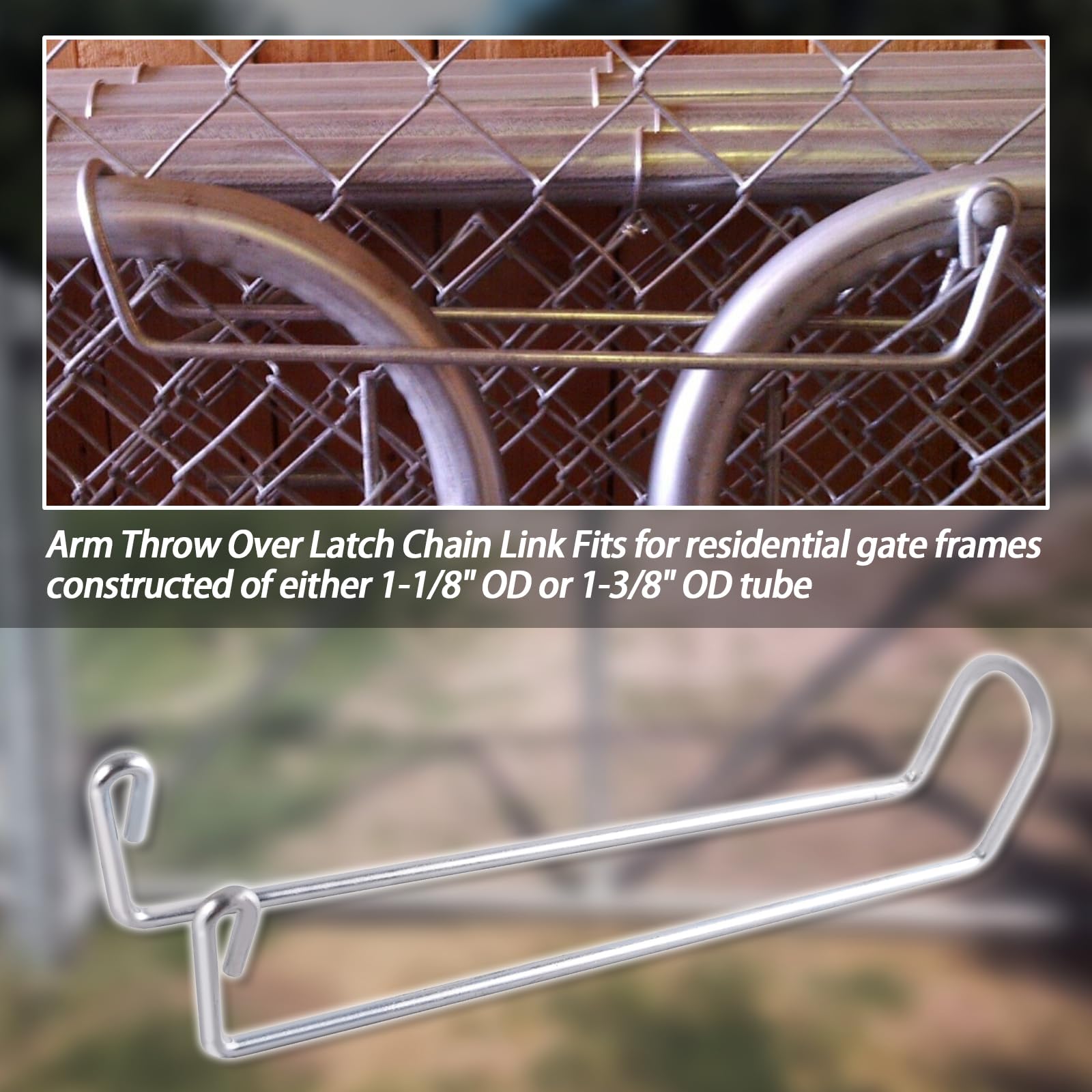 Amazon.com: Over Throw Wire Arm Top Gate Latch Chain Link - Double Driveway  Drive Chainlink,Wire Arm Throw Over Latch Link Fit for Residential gate  Frames Constructed of Either 1-1/8
