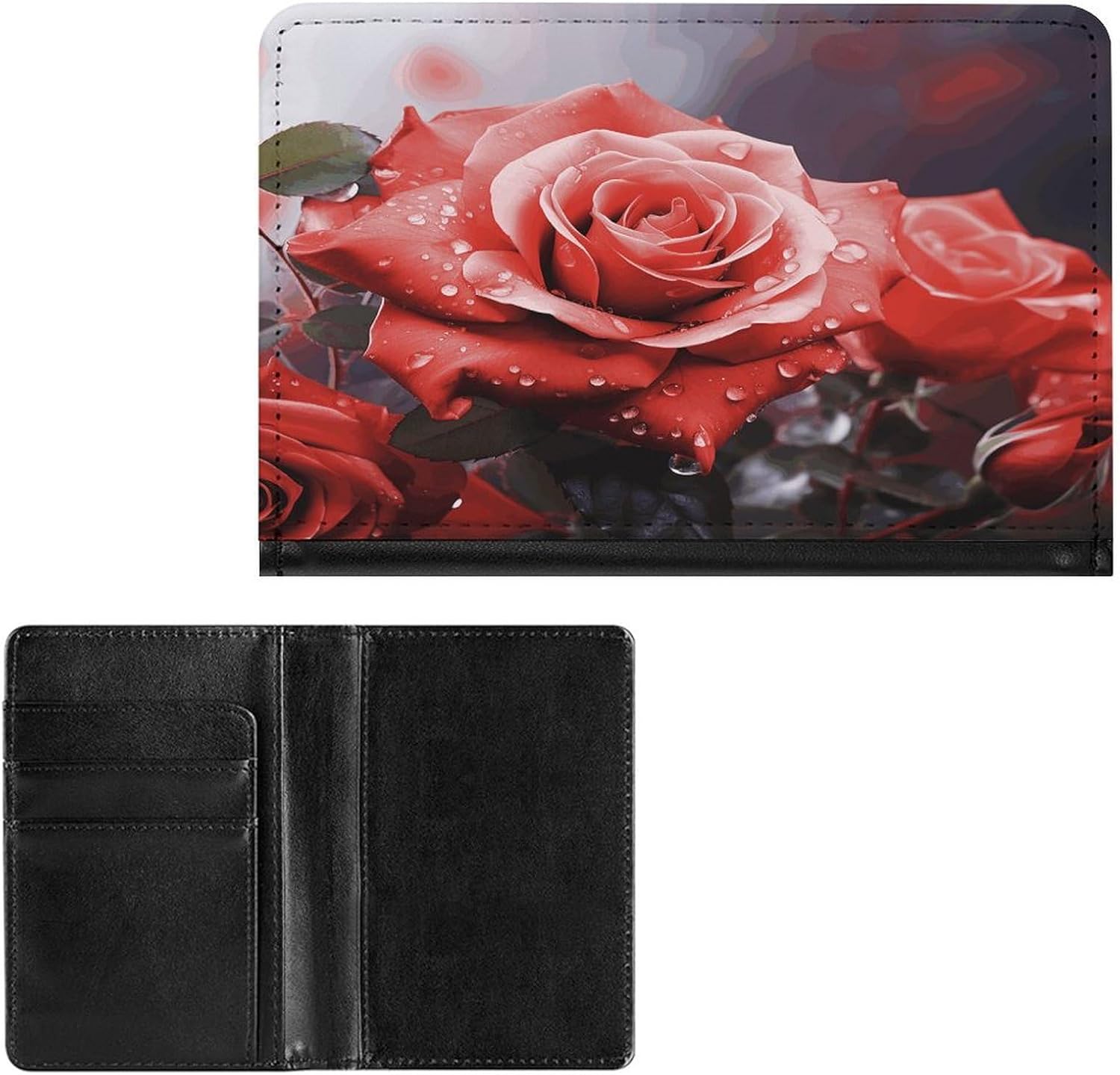 Roses Flower Passport Holder for Travel PU Leather Passport Cover Passport Cover Wallet Case Passport Wallet