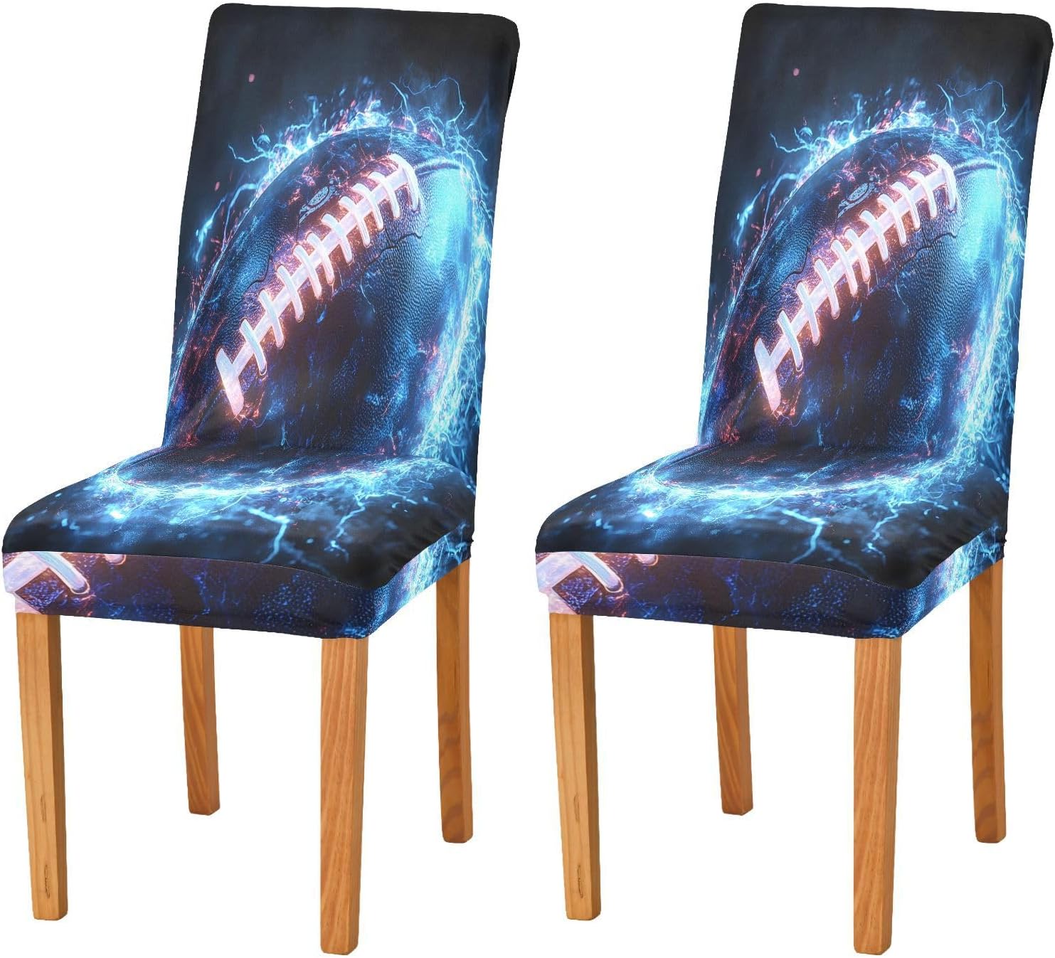 ALAZA Chair Covers for Dining Room, American Football (12) Stretch Chair Cover Sets Chair Protector Removable Washable for Ktichen Restaurant Hotel
