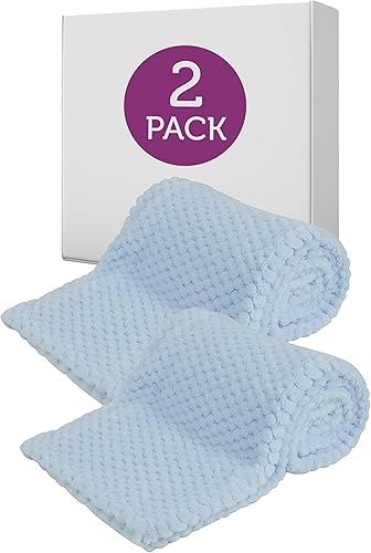 Manta mullida para bebé, manta de franela de punto gofre, súper suave, cálida y acogedora para recién nacidos, niños y niños pequeños, manta de