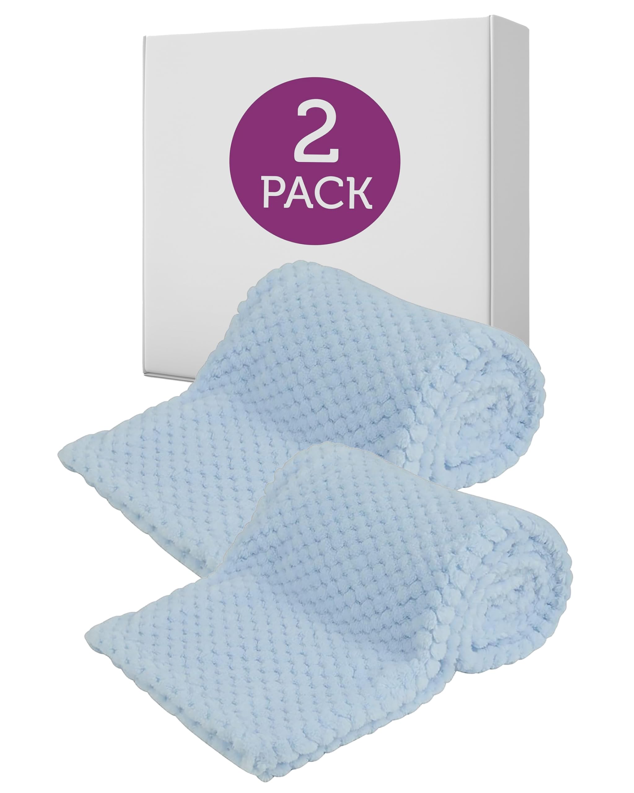 Baby Fuzzy Blanket Fluffy Waffle Flannel Fleece Blanket Super Soft Warm Cozy for Newborn Infant Toddler Kids Boy Newborn Receiving Blanket for Crib, Stroller, Travel, Decorative Boy Blue