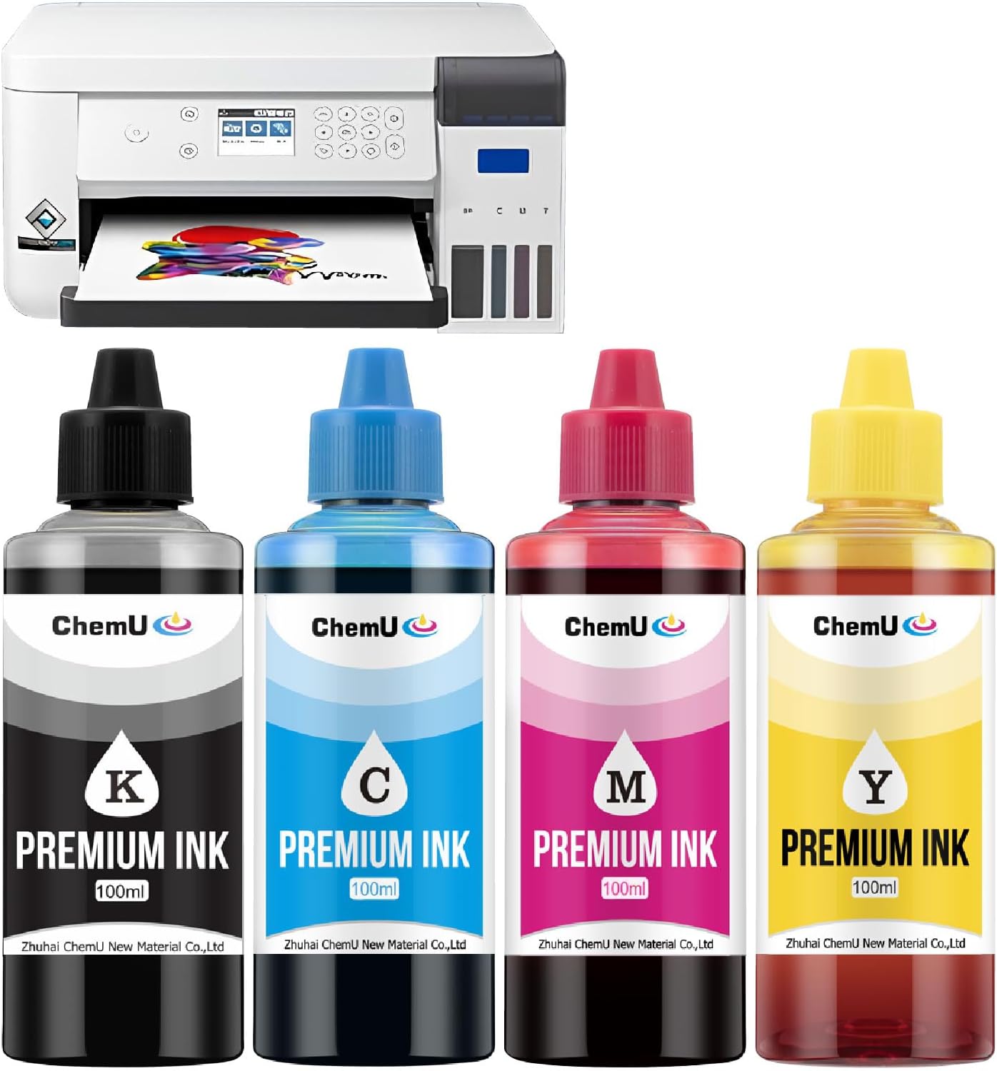 Premium Dye Ink Refill Bottles for ET-2750, ET-4760, ET-2800, ET-2850 & Brother MFC-J280W - Compatible with EcoTank & MegaTank Printers - 502/522 Refill Ink(4x100ML)