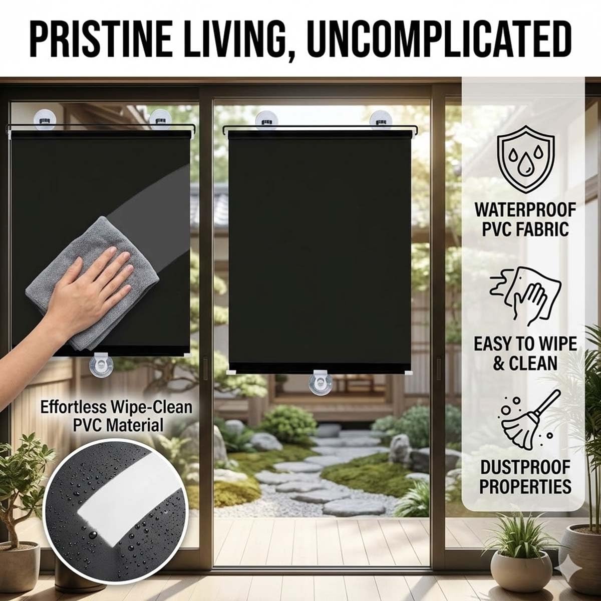 Store enrouleur occultant thermique avec ventouses pour fenêtre de maison et de voiture, sans perçage, 30 x 30 cm, 40 x 125 cm, 50 x 155 cm, argenté, 65 x 115 cm (l x H)